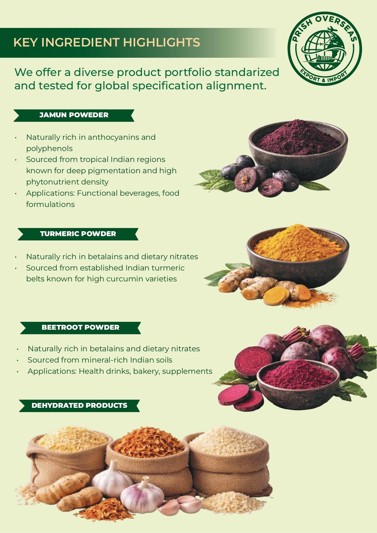 Highlighted ingredient powders